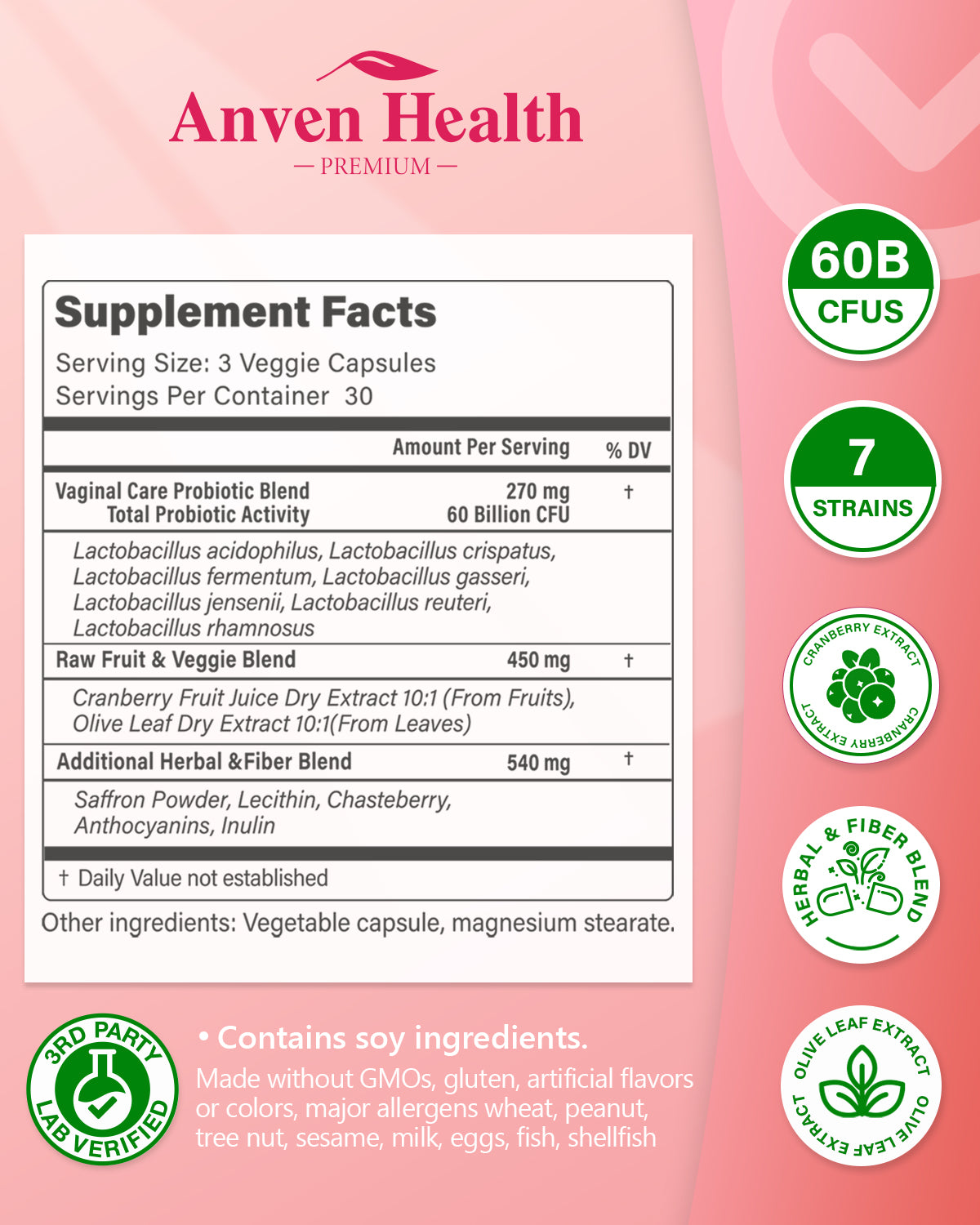 Probiotics for Women Vaginal Care- 60 Billion Women's Probiotic