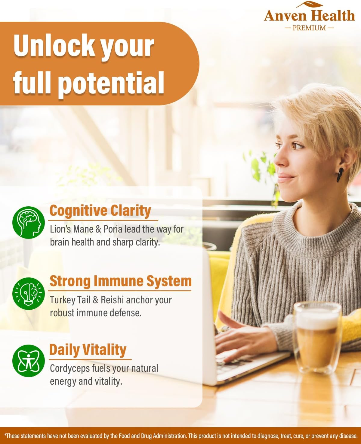 25-in-1 Organic Mushroom Complex Supplement Liquid Drops with Ashwagandha, Lion's Mane, Reishi, Chaga, Cordyceps, Turkey Tail Tincture for Immunity, Energy & Cognition