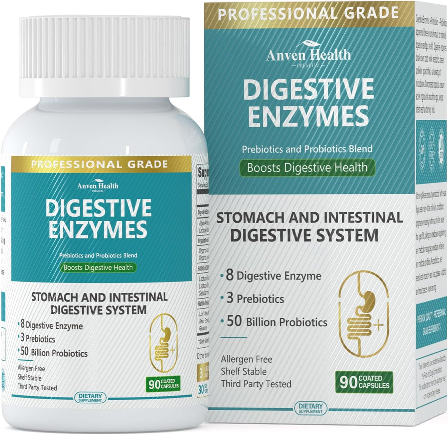digestive enzymes,florastor probiotic,Anven Health Digestive Enzymes supplement for digestive system