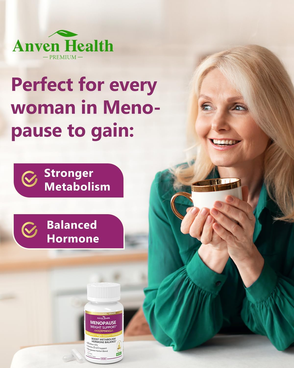 Akkermansia Probiotics 60 Billion CFU Provitalize for Women in Menopause