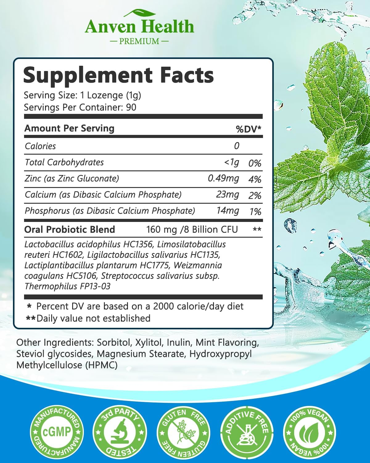 Oral Probiotics Lozenges for Mouth Bad Breath