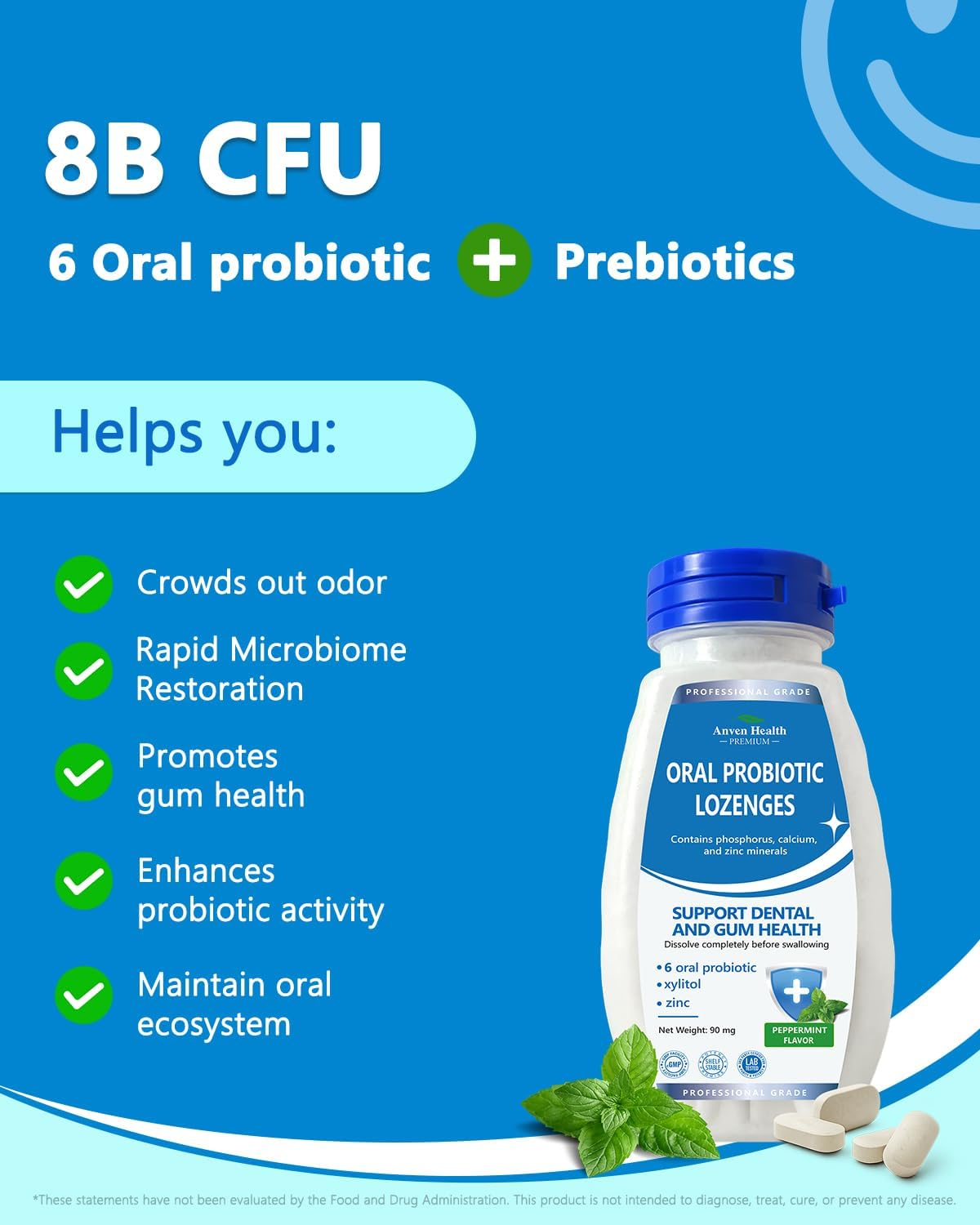 Oral Probiotics Lozenges for Mouth Bad Breath