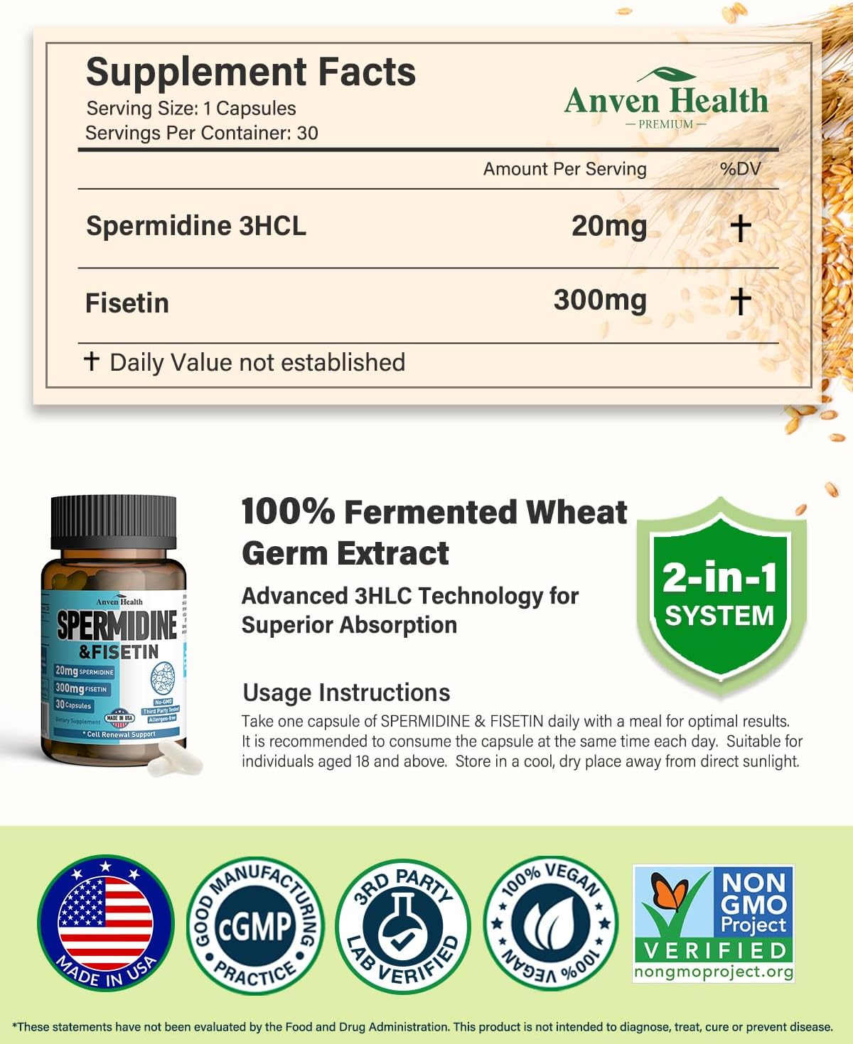 Spermidine supplement for men