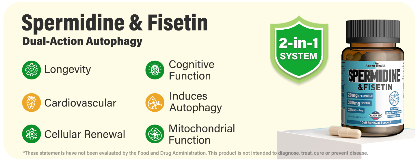 anvenhealth spermidine fisetin supplement for men and women