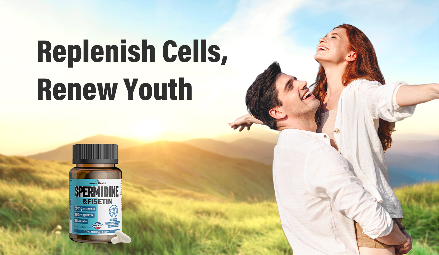 anvenhealth spermidine fisetin supplement for men and women