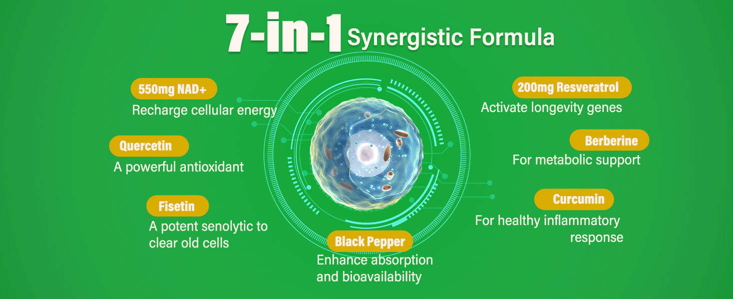 7-in-1 synergistic formula graphic